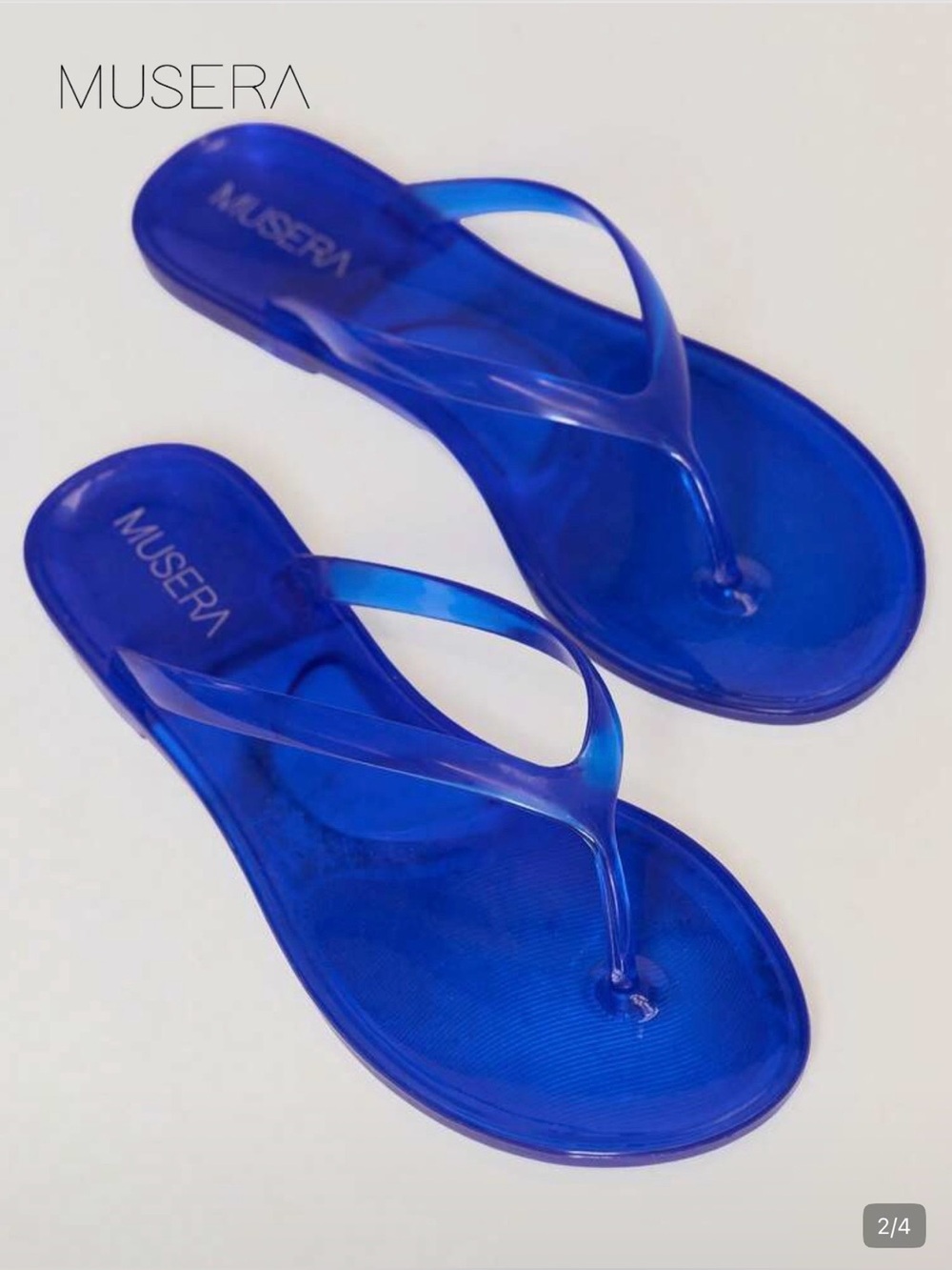 Women's Blue Transparent Jelly Flip Flop Sandals